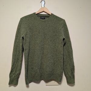 Gutteridge Men’s Medium 100% Wool Crewneck Sweater Olive Green Italy
